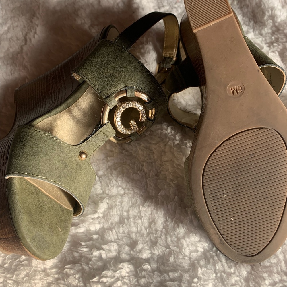 G by Guess Olive ColorWedges